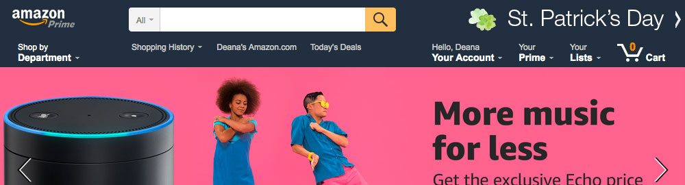 Showing what www.amazon.com looked like at the time for comparison