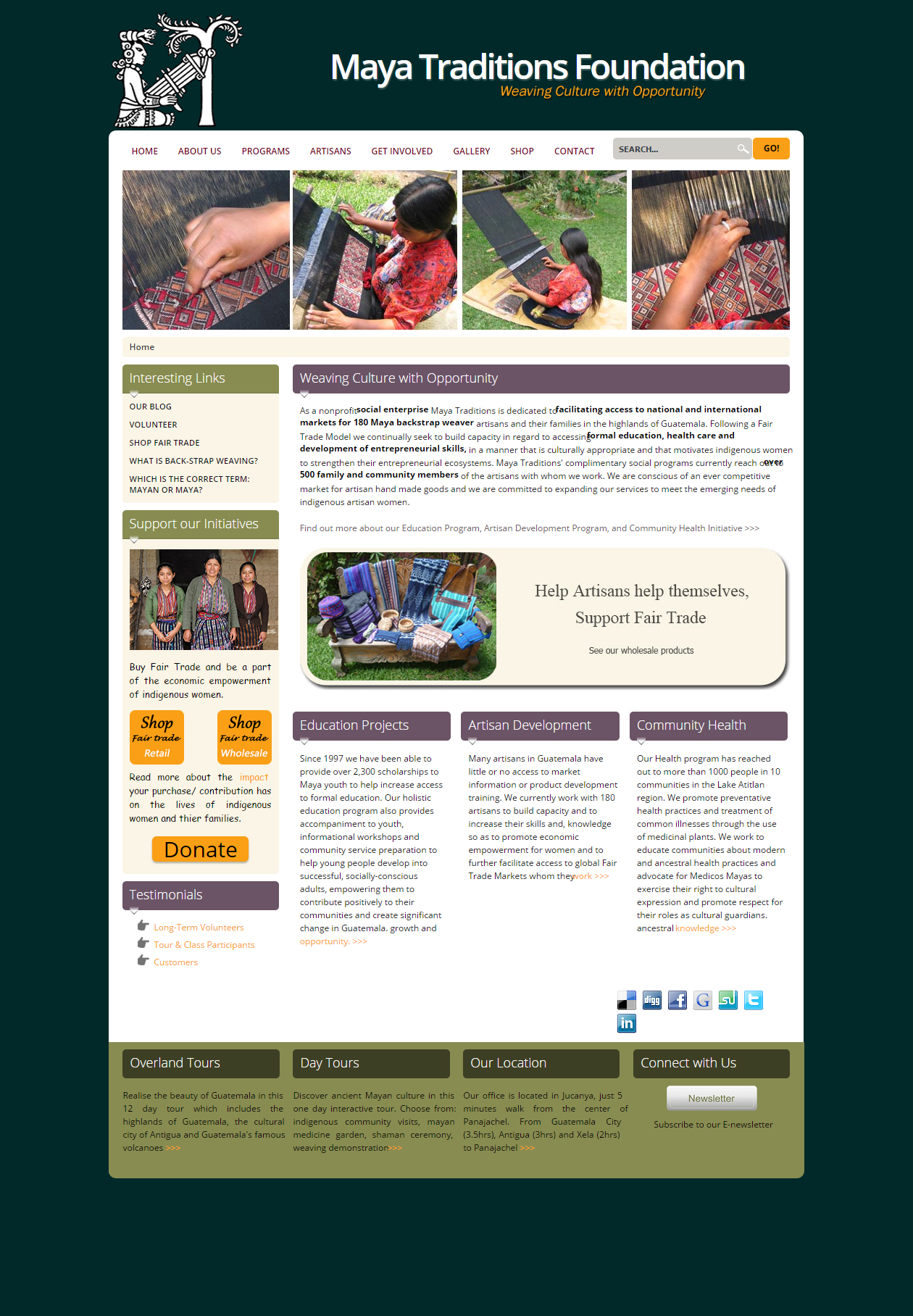 Website before redesign looks outdated and confusing