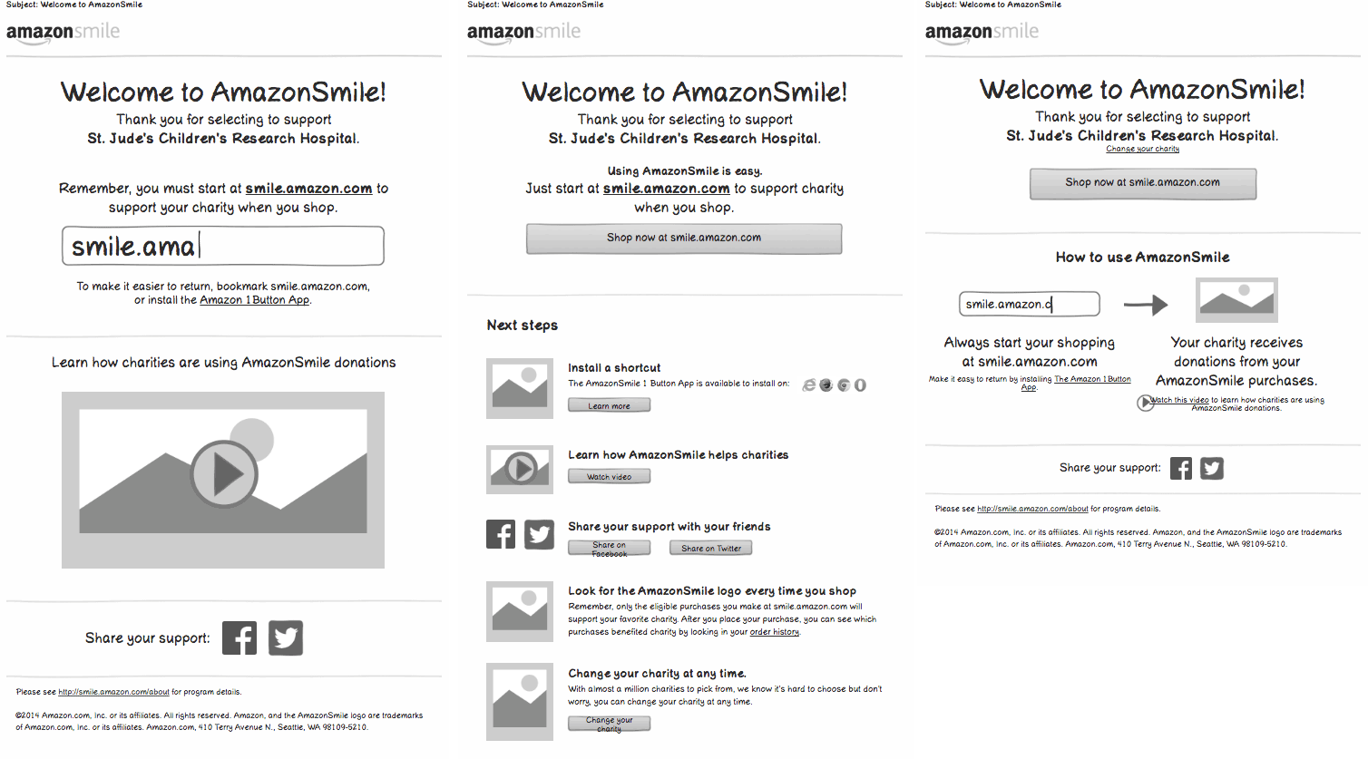 Computer sketches showing low fidelity iterations of the layout
