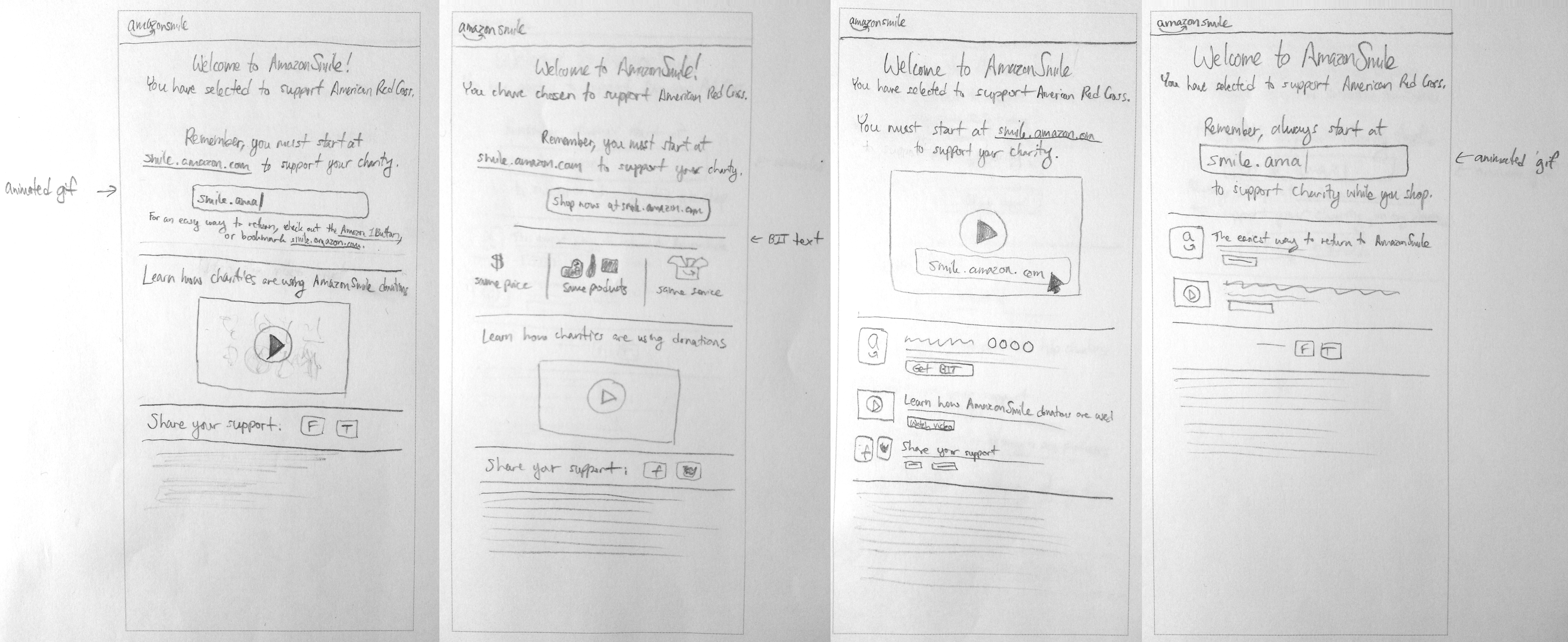 Pencil sketches showing iterations of layouts